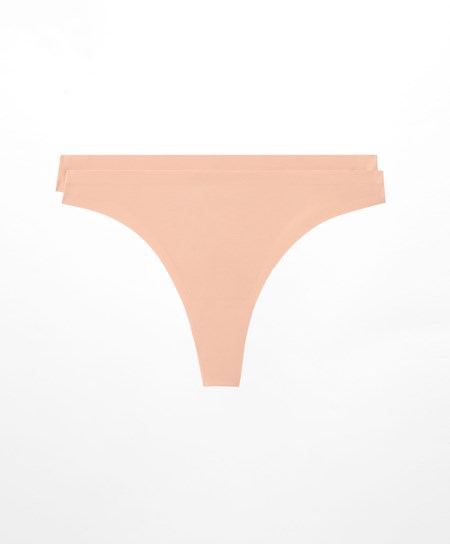 Oysho 2 Polyamide Active Thongs Beżowe | 980173UYA