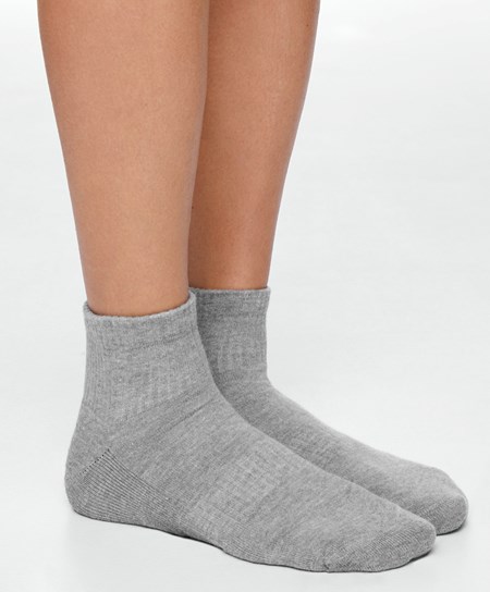 Oysho 3 Pairs Of Bawełniane Quarter Socks Szare | 687230JPM