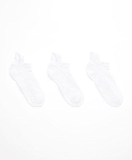 Oysho 3 Pairs Of Bawełniane Sports Trainer Socks Białe | 205143LEK