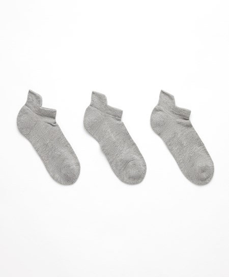 Oysho 3 Pairs Of Bawełniane Sports Trainer Socks Szare | 406213XAD