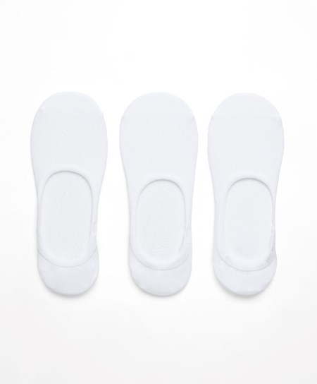 Oysho 3 Pairs Of Polyamide Sports Footsies Białe | 205741HEG