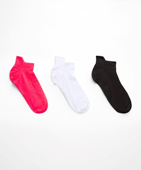 Oysho 3 Pairs Of Polyamide Sports Sneaker Socks Koralowe | 039648SYH