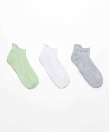 Oysho 3 Pairs Of Polyamide Sports Sneaker Socks Mięta | 093125NVX