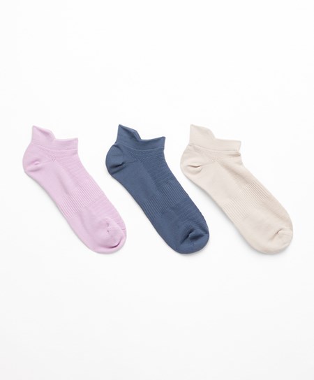 Oysho 3 Pairs Of Polyamide Sports Sneaker Socks Soft Mauve | 481056UBO