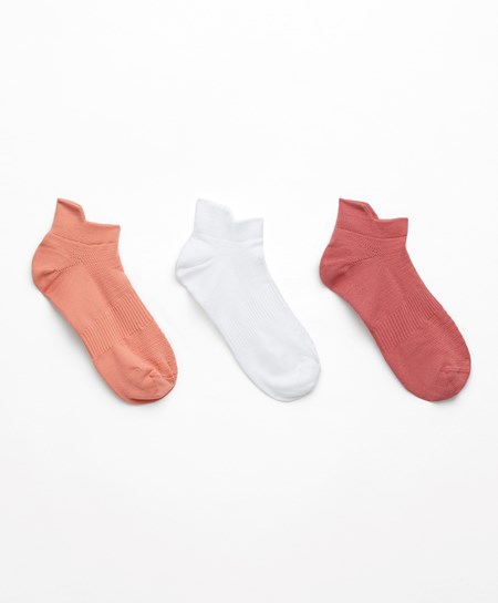 Oysho 3 Pairs Of Polyamide Sports Sneaker Socks Koralowe | 891640UVE
