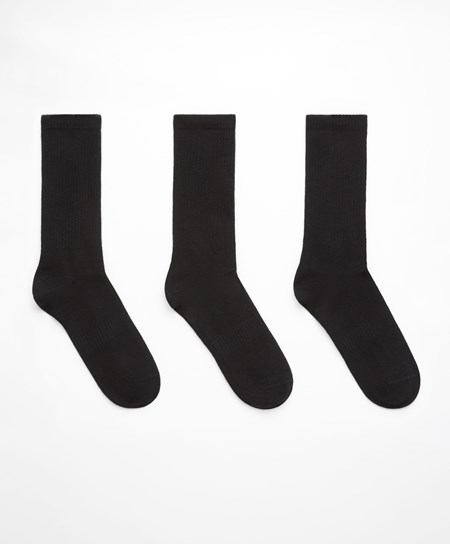 Oysho 3 Pairs Of Sports Bawełniane Klasyczne Socks Czarne | 631850VZF