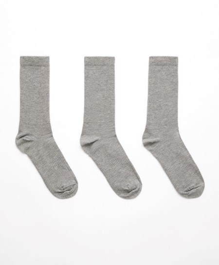 Oysho 3 Pairs Of Sports Bawełniane Klasyczne Socks Szare | 985643LPD
