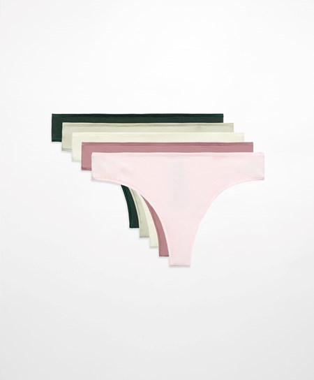 Oysho 5 Bawełniane Cheeky Brazilian Briefs Soft Mauve | 731582OBN