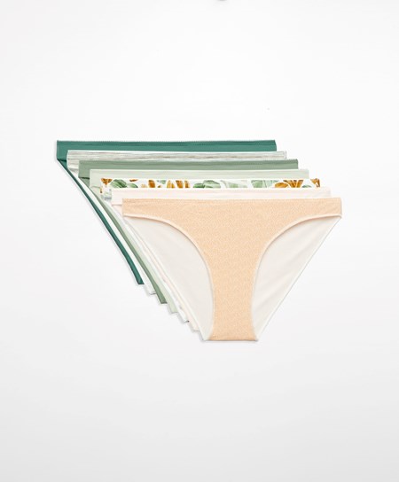 Oysho 7 Polyamide Klasyczne Briefs Zielone | 840253DQA