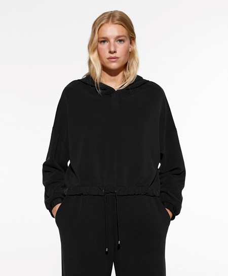 Oysho Adjustable Modal Sweatshirt Czarne | 204763UCR
