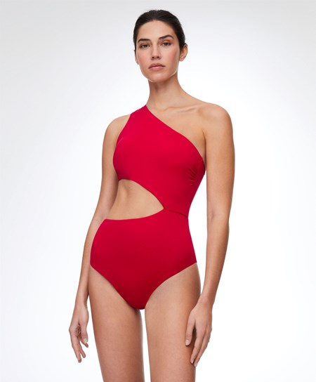 Oysho Asymmetric Trikini Czerwone | 782165WNX