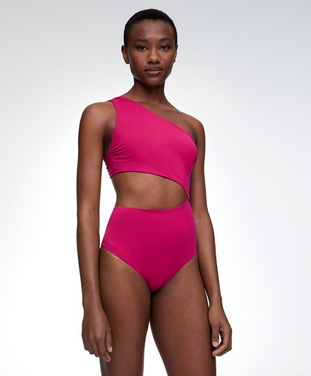 Oysho Asymmetric Trikini Fuksja | 601923FZN