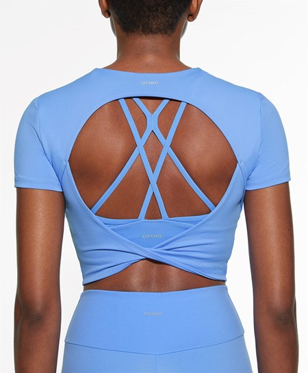 Oysho Back Detail Comfortlux Krótkie-sleeved T-shirt Lawenda | 916072FTV