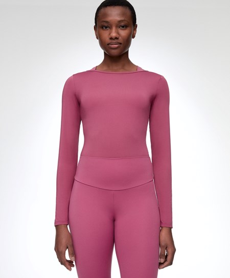 Oysho Back Detail Long-sleeved T-shirt Mid-rosette | 179023RFK
