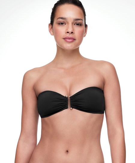 Oysho Bandeau Bikini Top Czarne | 340792VAY