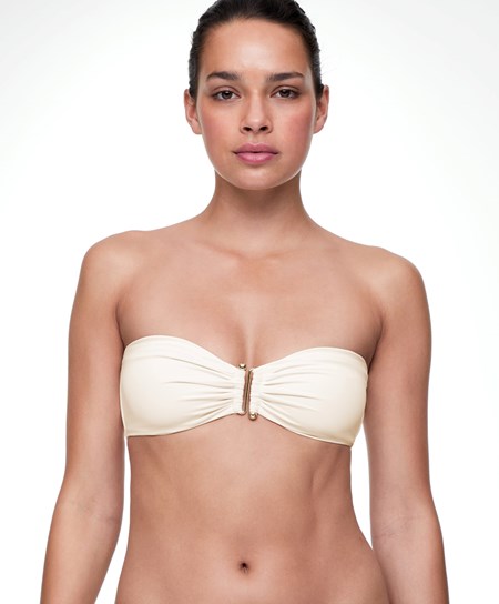 Oysho Bandeau Bikini Top Ecru | 612059ZNE