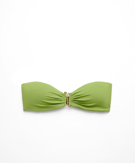Oysho Bandeau Bikini Top Zielone | 690257ZAP