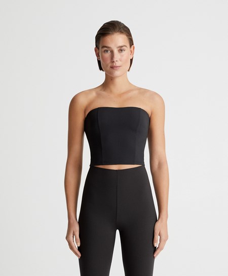 Oysho Bandeau Top Czarne | 891256YLO