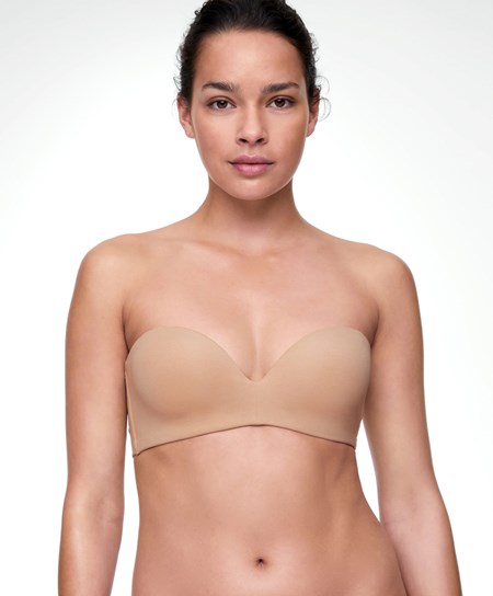 Oysho Bawełniane Bra With Removable Straps Beżowe | 158423VJC