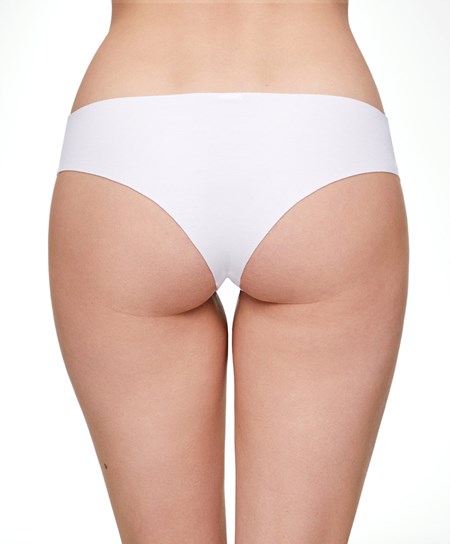 Oysho Bawełniane Invisible Brazilian Briefs Białe | 240651OKZ