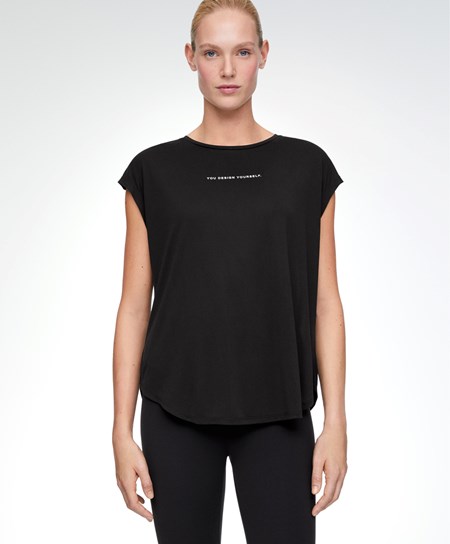 Oysho Bez Rękawów Modal T-shirt Czarne | 691728ZPU