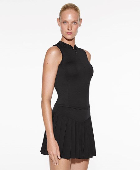 Oysho Bez Rękawów Zip T-shirt Czarne | 574023EKS