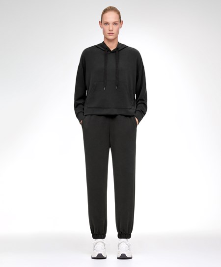 Oysho Black Modal Tracksuit Czarne | 673254NXD