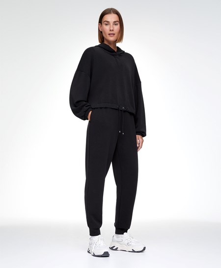 Oysho Black Modal Tracksuit Czarne | 902364ACS