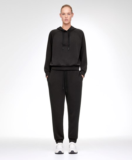 Oysho Black Modal Tracksuit With Zip Czarne | 408691OQA