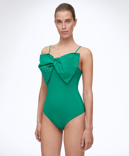 Oysho Bow Swimsuit Zielone | 579061WOS