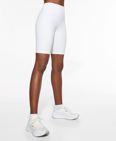 Oysho Comfortlux High-rise 25cm Cycle Leggings Białe | 095481UHL