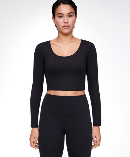 Oysho Comfortlux Long-sleeved T-shirt With Cups Czarne | 914823MRF