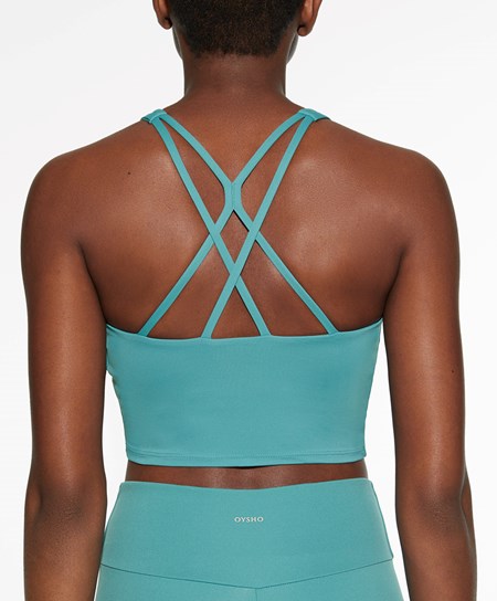 Oysho Comfortlux Paskiem Tank Top Turkusowe | 031876JSW