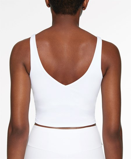 Oysho Comfortlux Z Paskami Top Białe | 351046JQW