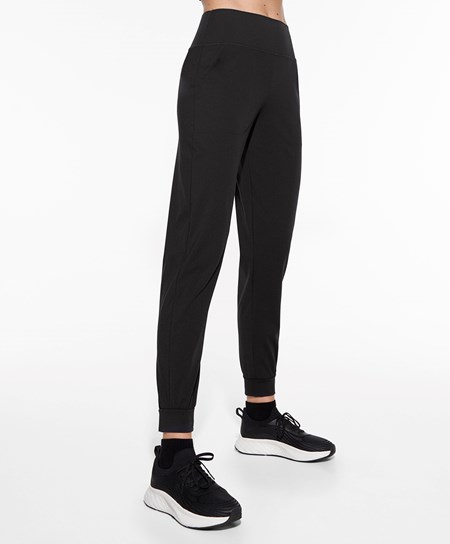 Oysho Compressive Joggers Czarne | 640793KDM