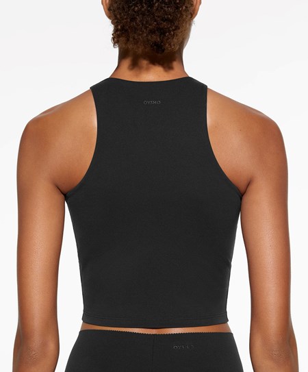 Oysho Compressive Tank Top Czarne | 532047QMU