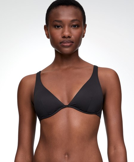 Oysho Continuous Underwire Halter Neck Bikini Top Czarne | 379516ICD