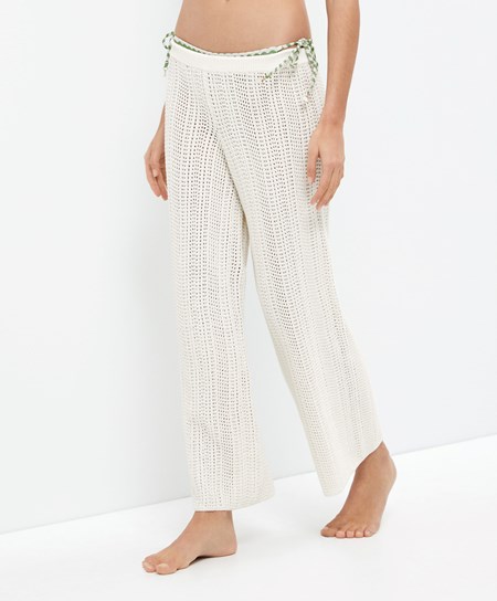 Oysho Crochet Trousers Bone Whte | 985247QIT