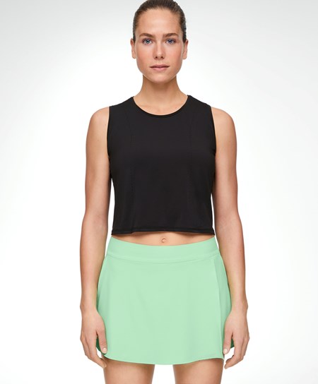 Oysho Cropped Microperforated Technical Bez Rękawów T-shirt Czarne | 721569CYZ