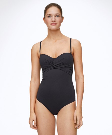Oysho Crossover Neckline Swimsuit Czarne | 013728TNG