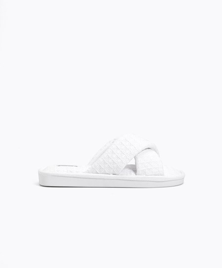 Oysho Crossover Waffle Sandals Białe | 138250XRS