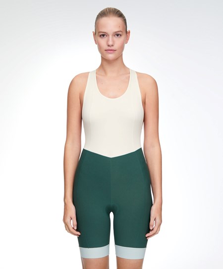 Oysho Cycling Krótkie One-piece With Straps Zielone | 269308LHW
