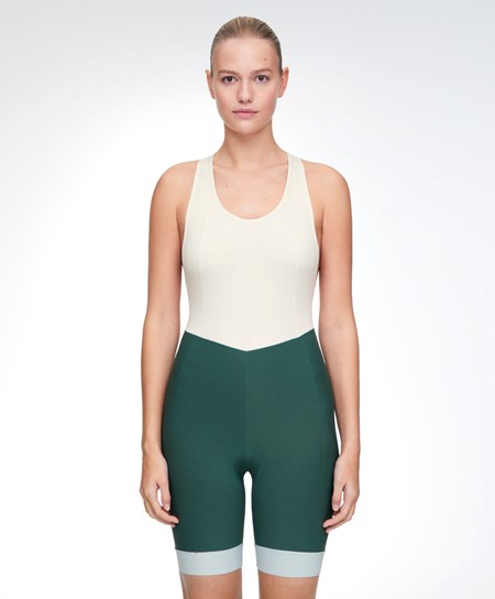 Oysho Cycling Krótkie One-piece With Straps Zielone | 469821QHO