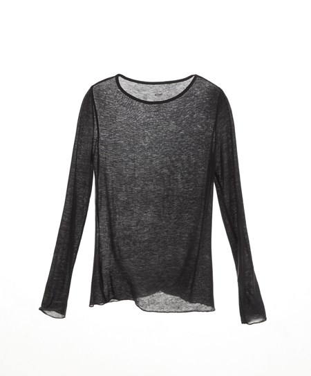 Oysho Extra-fine Knit Long-sleeved T-shirt Anthracite | 506714AKO