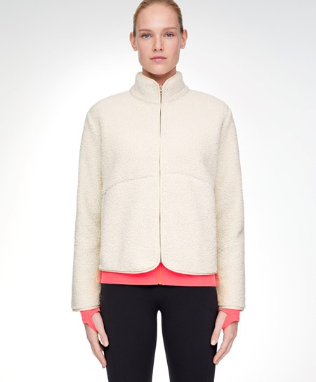 Oysho Faux-shearling Krótkie Jacket Ecru | 936017FKU