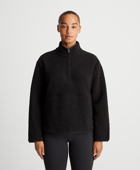 Oysho Faux-shearling Sweatshirt Czarne | 456983PVU