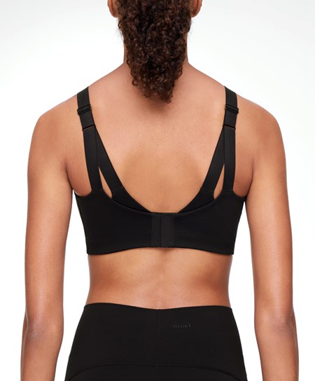 Oysho Firm-support Sports Bra Czarne | 507846FTU