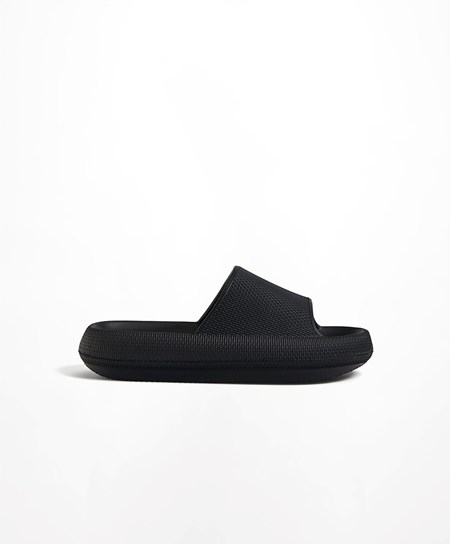 Oysho Flatform Sandals Czarne | 835794GKA