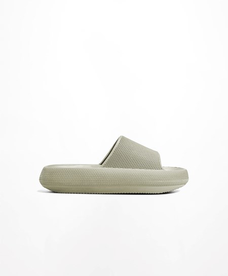 Oysho Flatform Sandals Khaki | 423567JYR