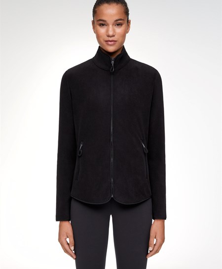 Oysho Fleece Jacket Czarne | 068219USK